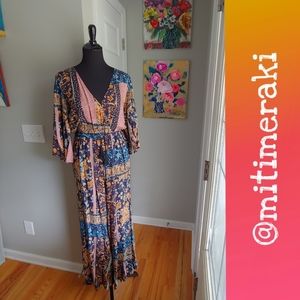 Jaase Willow Clay Boho Jumpsuit Size S